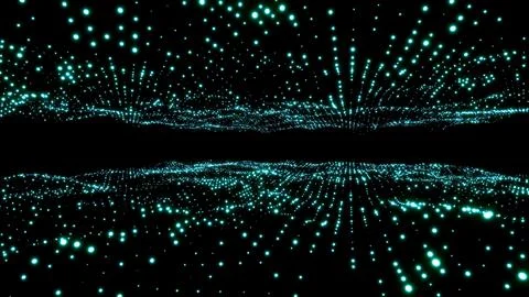 3D rendering of a glowing blue network connected with dots on a background. Stock Illustration