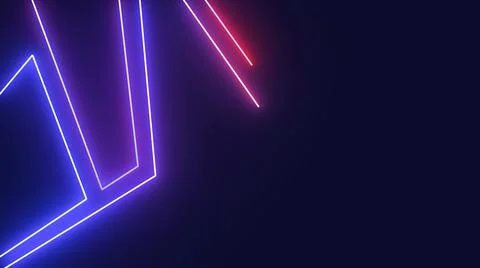 3D rendering of glowing lines on a black background Stock Illustration