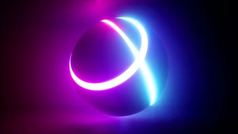 3d rendering, glowing neon light sphere, laser show, disco ball, esoteric ene Video stock 99345886