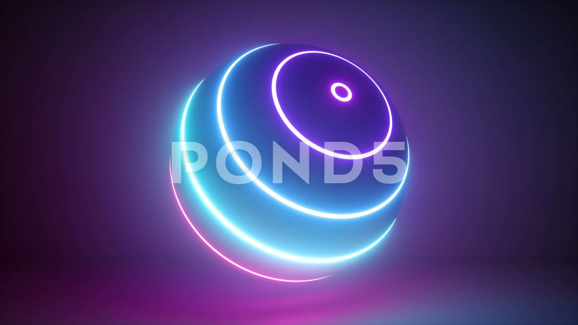 Neon sphere motion graphics with green s, Stock Video