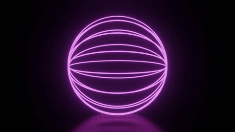 3d rendering, glowing neon light sphere, laser show, Stock Footage 123131889