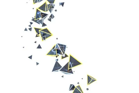 3d rendering, glowing triangle cube with dark background. Stock Illustration