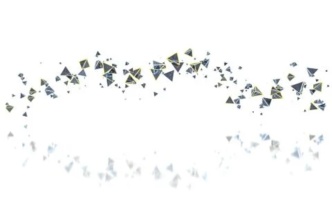 3d rendering, glowing triangle cube with dark background. Stock Illustration