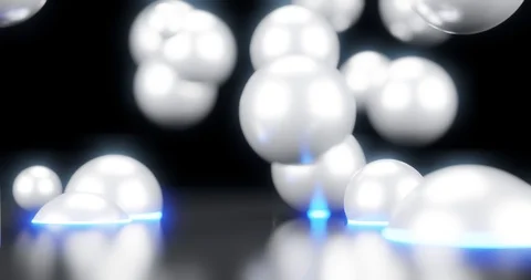 3d rendering. glowing white pop up bubbles abstract loop animation backgrou 動画素材 114020632