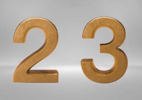 3D Rendering of Gold Alphabet (Letters and Numbers) Ilustração Stock