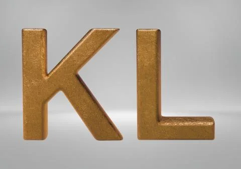 3D Rendering of Gold Alphabet (Letters and Numbers) Stock Illustration