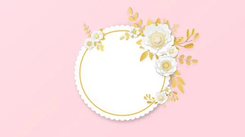 3D rendering gold Flowers.Spring, nature and cosmetology concept Stock Illustration