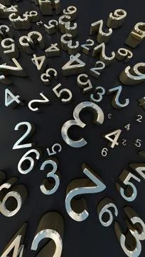 3d Rendering gold Numbers On black Background Stock Illustration