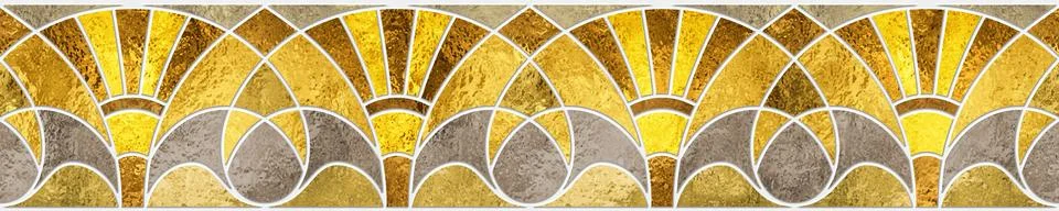 3D rendering gold seamless pattern for ceramic tiles for 3D project. Stock Illustration