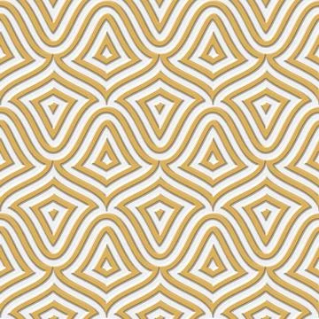 3D rendering gold seamless pattern for ceramic tiles for 3D project. Tile design Stock Illustration
