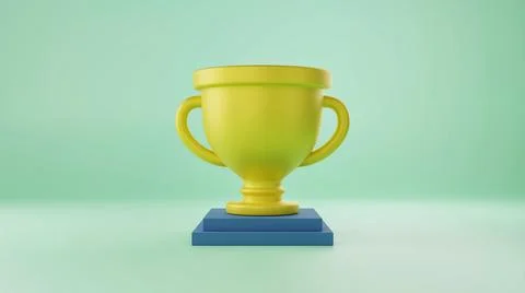 3D Rendering Golden Award Trophy Cup. 3D render illustration Stock Illustration