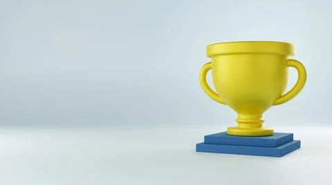 3D Rendering Golden Award Trophy Cup. 3D render illustration Stock Illustration