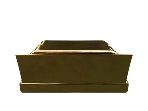 3d rendering of a golden bed isolated on a white background Stock Illustration