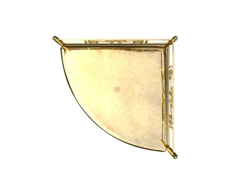 3d rendering of a golden bed isolated on a white background Stock Illustration