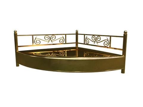 3d rendering of a golden bed isolated on a white background Stock Illustration
