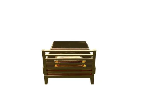3d rendering of a golden bed isolated on a white background Stock Illustration