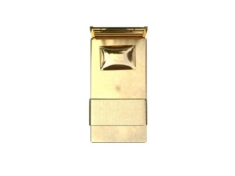 3d rendering of a golden bed isolated on a white background Stock Illustration