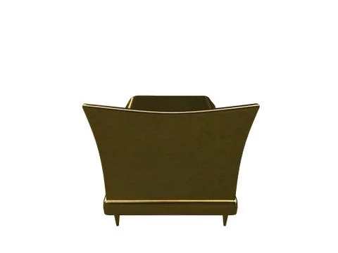 3d rendering of a golden bed isolated on a white background Stock Illustration