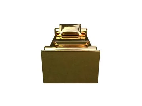 3d rendering of a golden bed isolated on a white background Stock Illustration