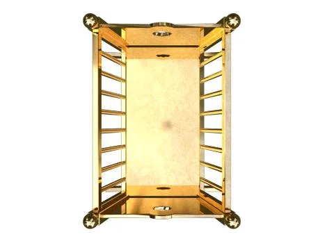 3d rendering of a golden bed isolated on a white background Stock Illustration