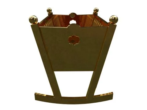 3d rendering of a golden bed isolated on a white background Stock Illustration