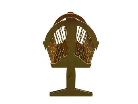 3d rendering of a golden bed isolated on a white background Stock Illustration