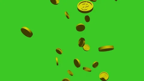 3D Rendering golden coin animation, animated coin, golden, green screen Stock Footage 143051166