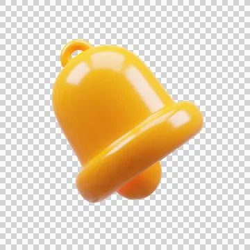 3D Rendering golden notification bell Stock Illustration