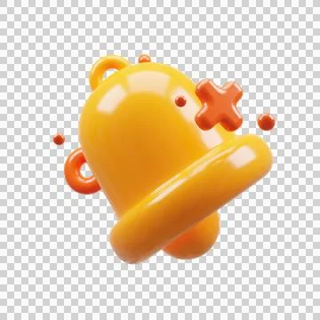 3D Rendering golden notification bell Stock Illustration