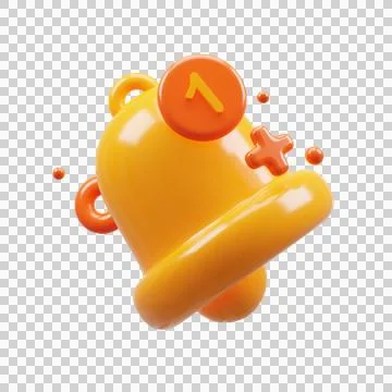 3D Rendering golden notification bell Stock Illustration