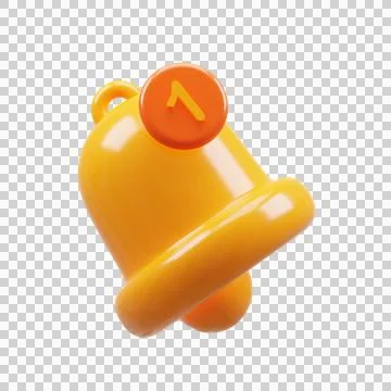 3D Rendering golden notification bell Stock Illustration