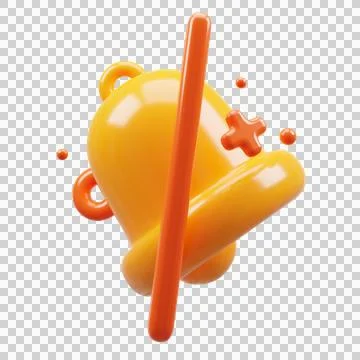 3D Rendering golden notification bell Stock Illustration