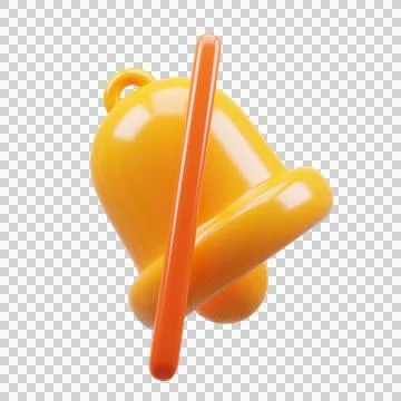 3D Rendering golden notification bell Stock Illustration