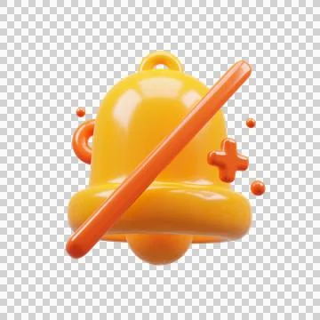 3D Rendering golden notification bell Stock Illustration