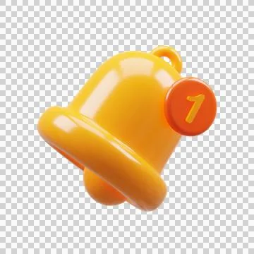 3D Rendering golden notification bell Stock Illustration