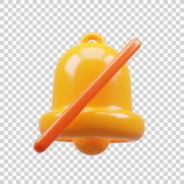 3D Rendering golden notification bell Stock Illustration