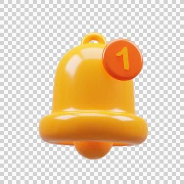 3D Rendering golden notification bell Stock Illustration