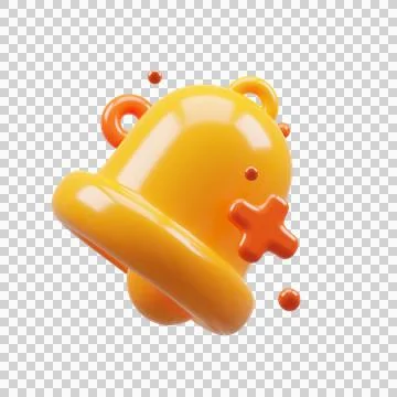 3D Rendering golden notification bell Stock Illustration