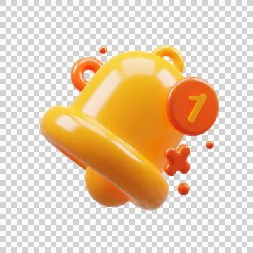 3D Rendering golden notification bell Stock Illustration