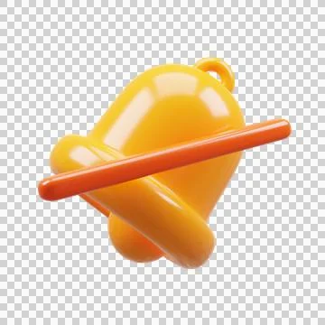 3D Rendering golden notification bell Stock Illustration