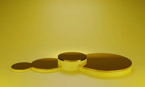 3d rendering of golden space booth background Stock Illustration