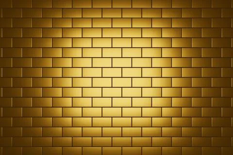 3D rendering - Golden wall gold luxury color image for background Illustrazione stock