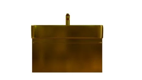 3d rendering of a golden waterpipe isolated on white Stock Illustration
