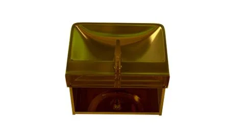 3d rendering of a golden waterpipe isolated on white Stock Illustration