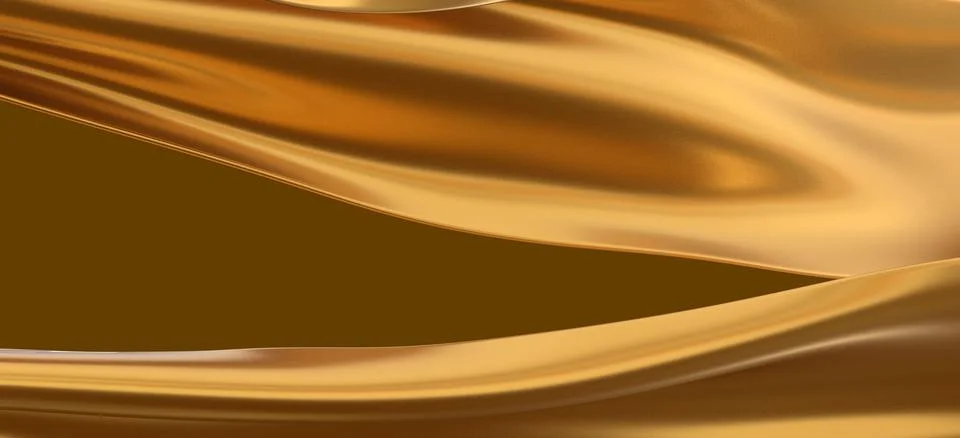 3D rendering of a golden wave Stock Illustration