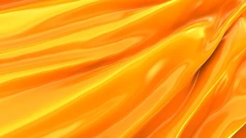 3d rendering of Golden wavy liquid substance. It may be gold fluid or caramel Illustrazione stock