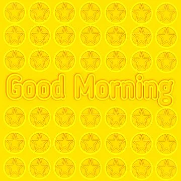 3d rendering Good morning text isolated on yellow (2) Stock-Illustration
