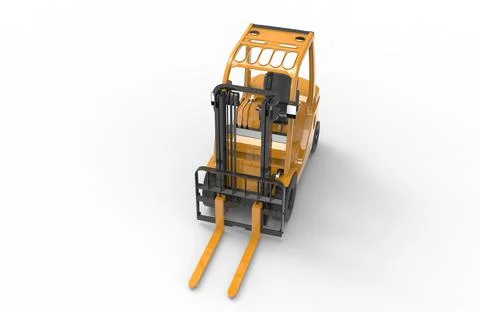 A 3D rendering of the goods elevator machinery isolated on a white background Illustrazione stock