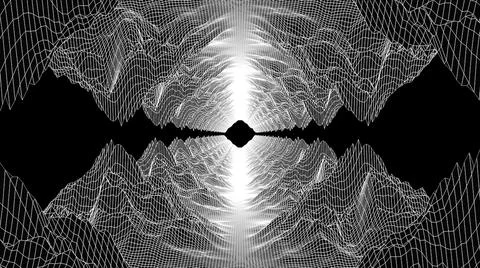 3d rendering a gorge between two mountain chains. Computer generated digital Illustrazione stock