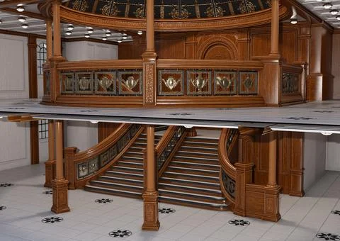 3D Rendering Grand Staircase Stock Illustration